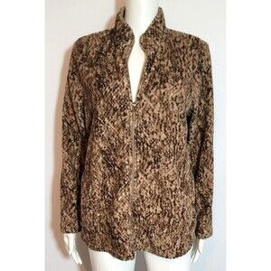 Stan Herman Brown Polar Fleece Zip-Up Jacket - Size M